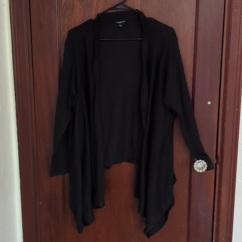 Lane Bryant Black Shimmery Metallic Long Sleeve Open Cardigan Size 22/24